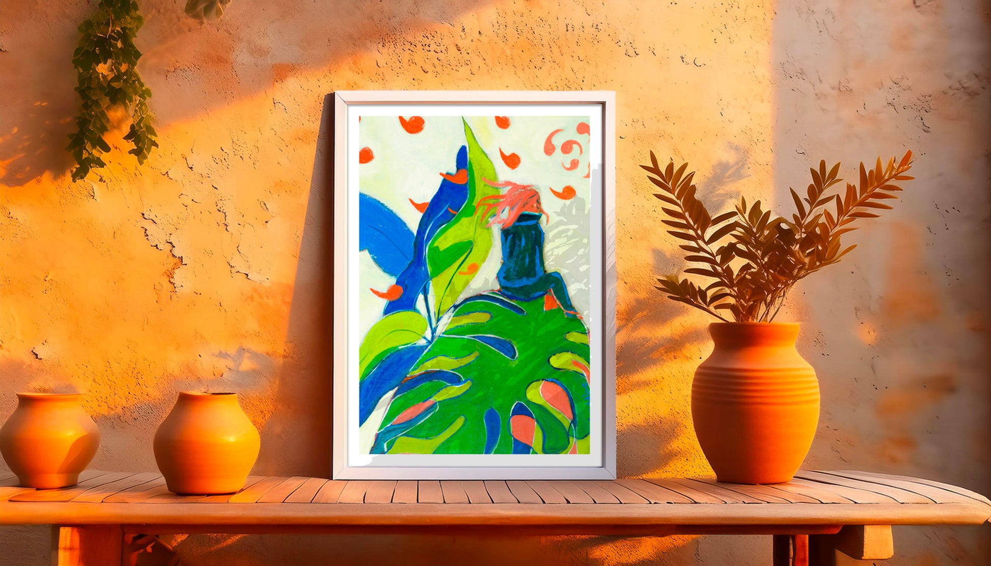 Oeuvre originale peinture a l'huile Je tourbillonne 0 Poster Mockup mise en scène