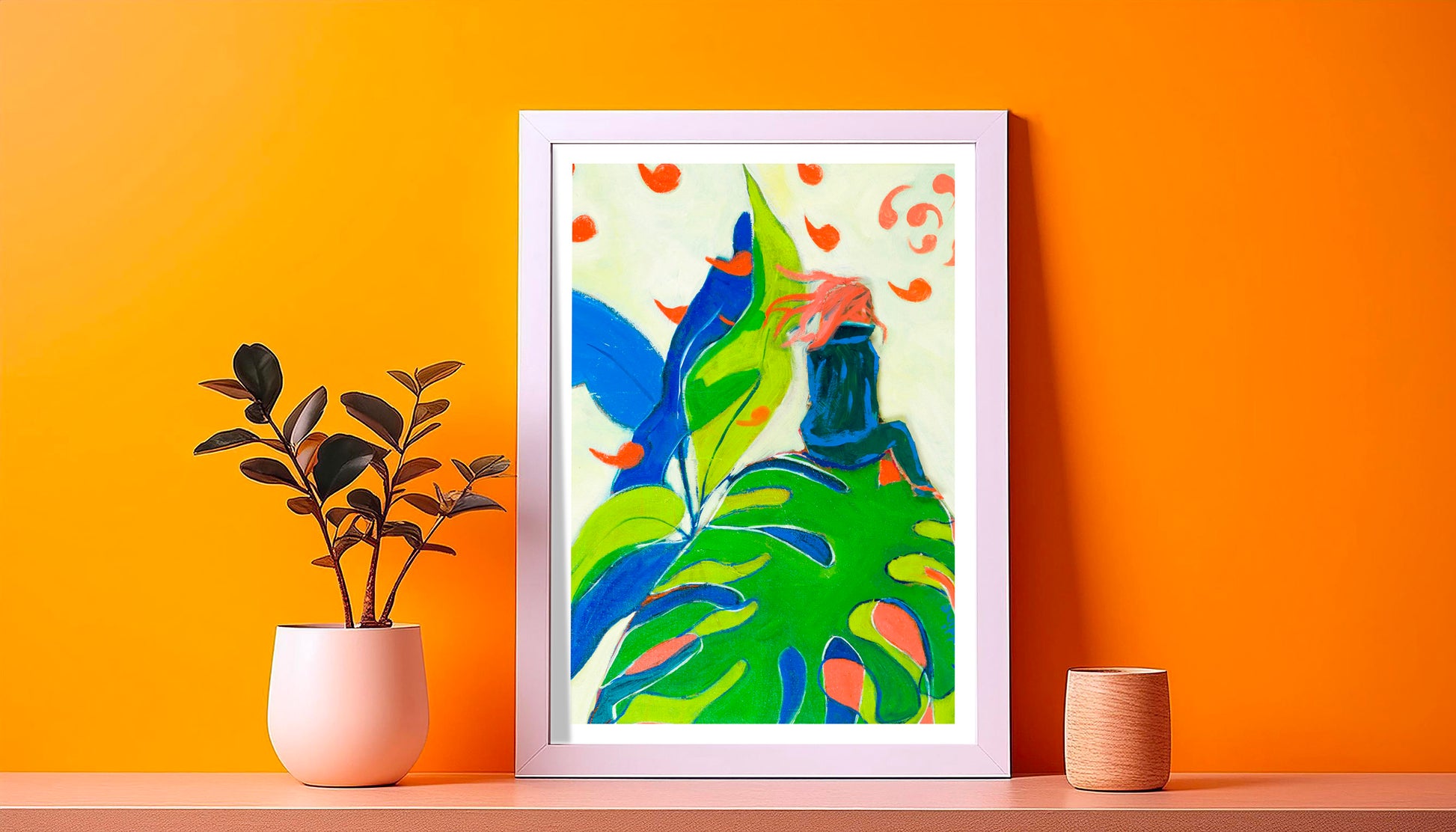 Oeuvre originale peinture a l'huile Je tourbillonne 0 Poster Mockup mise en scène