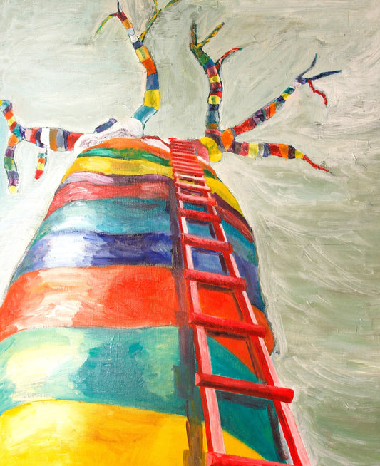 Tableau peinture à l'huile oeuvre originale l'ascension