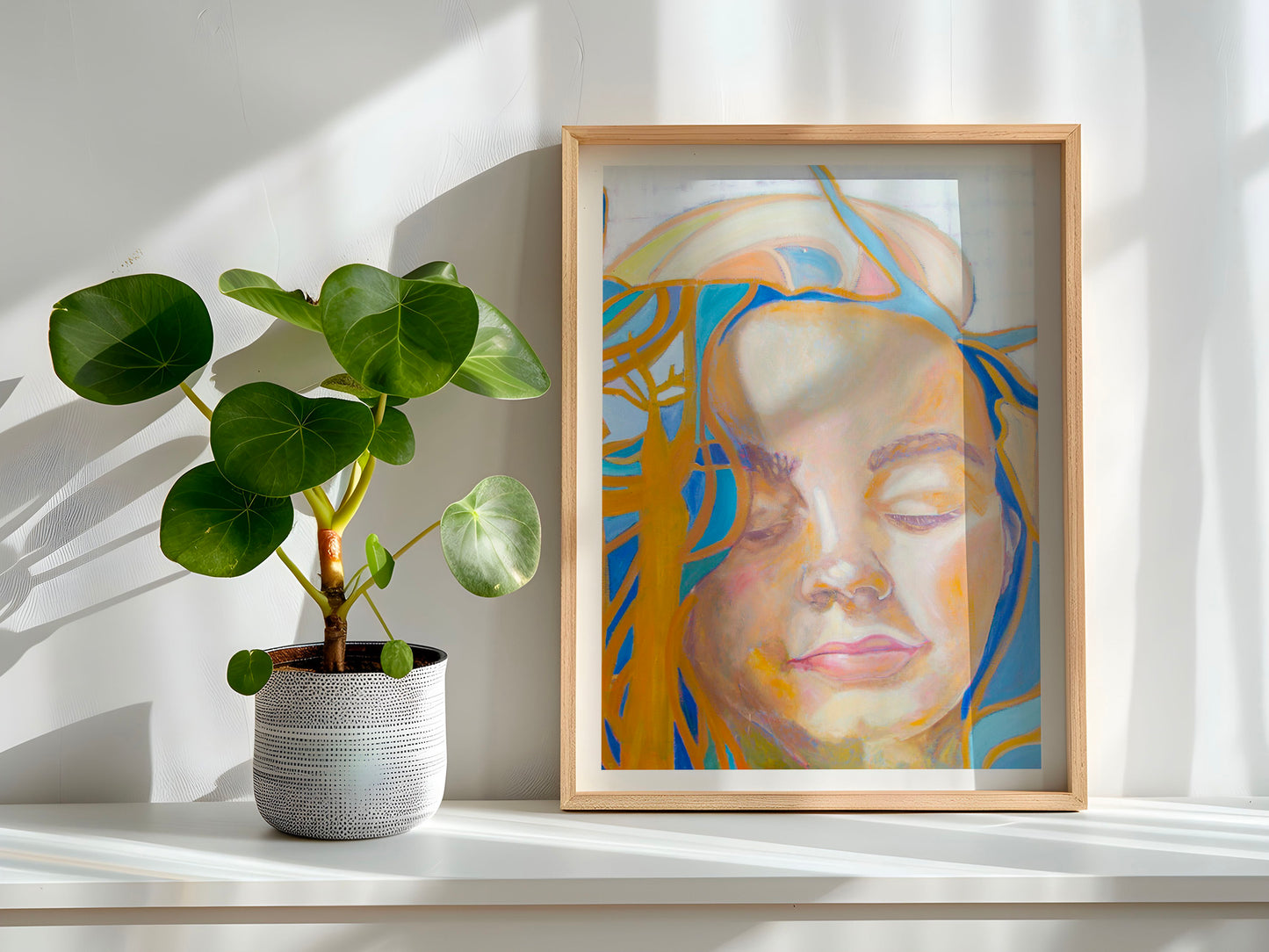 tirage d'art de Lucy mur blanc et ombres
