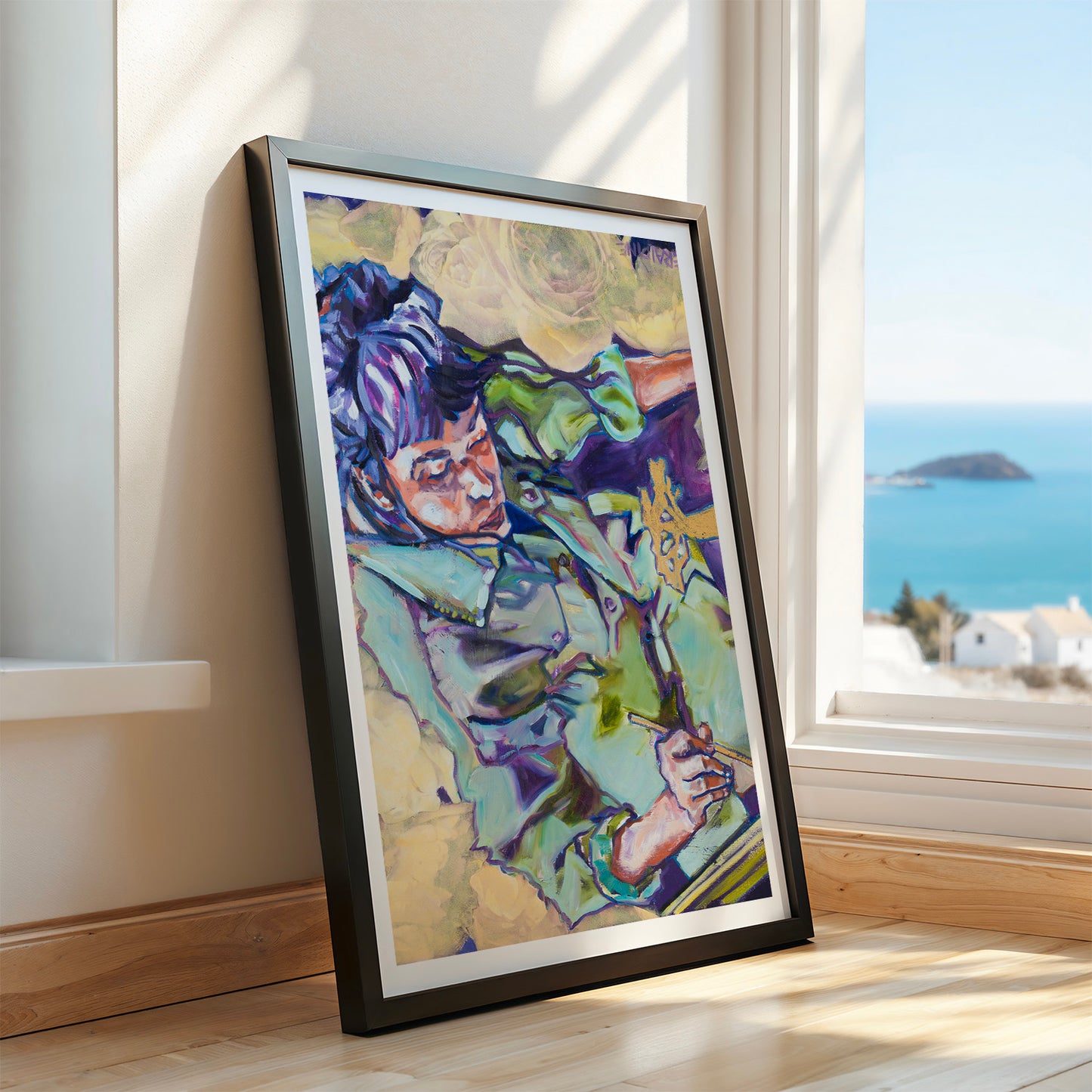 tirage d'art de Mon jardin appuyé sur un mur