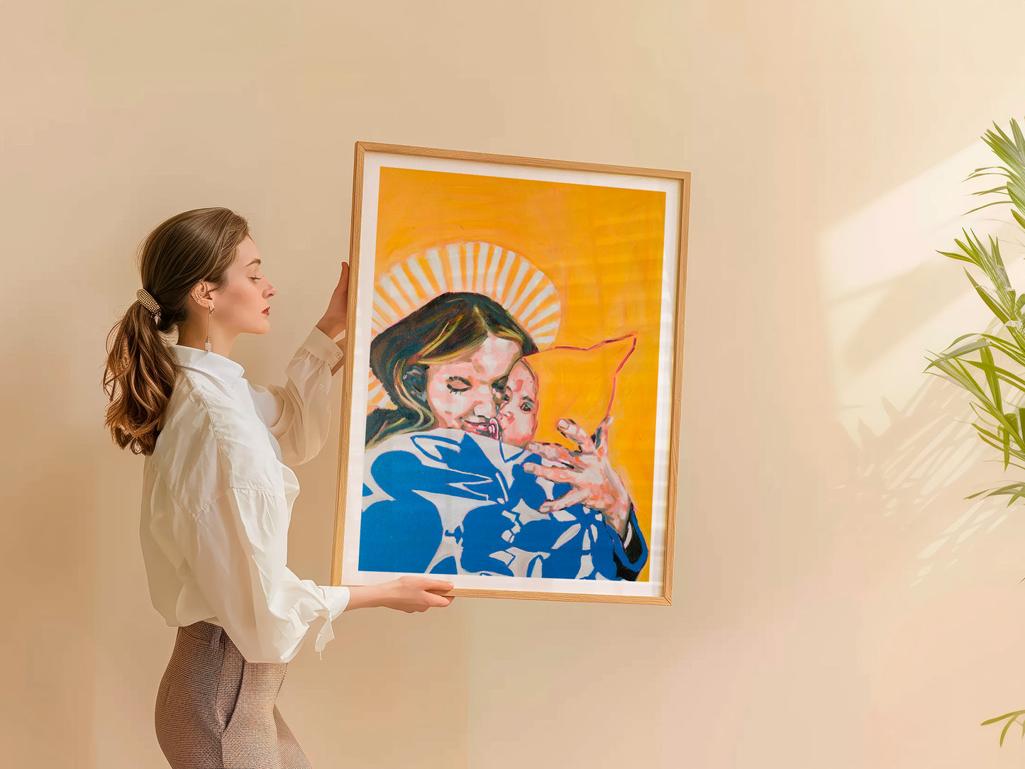 femme qui porte le tirage d'art Un ange passe
