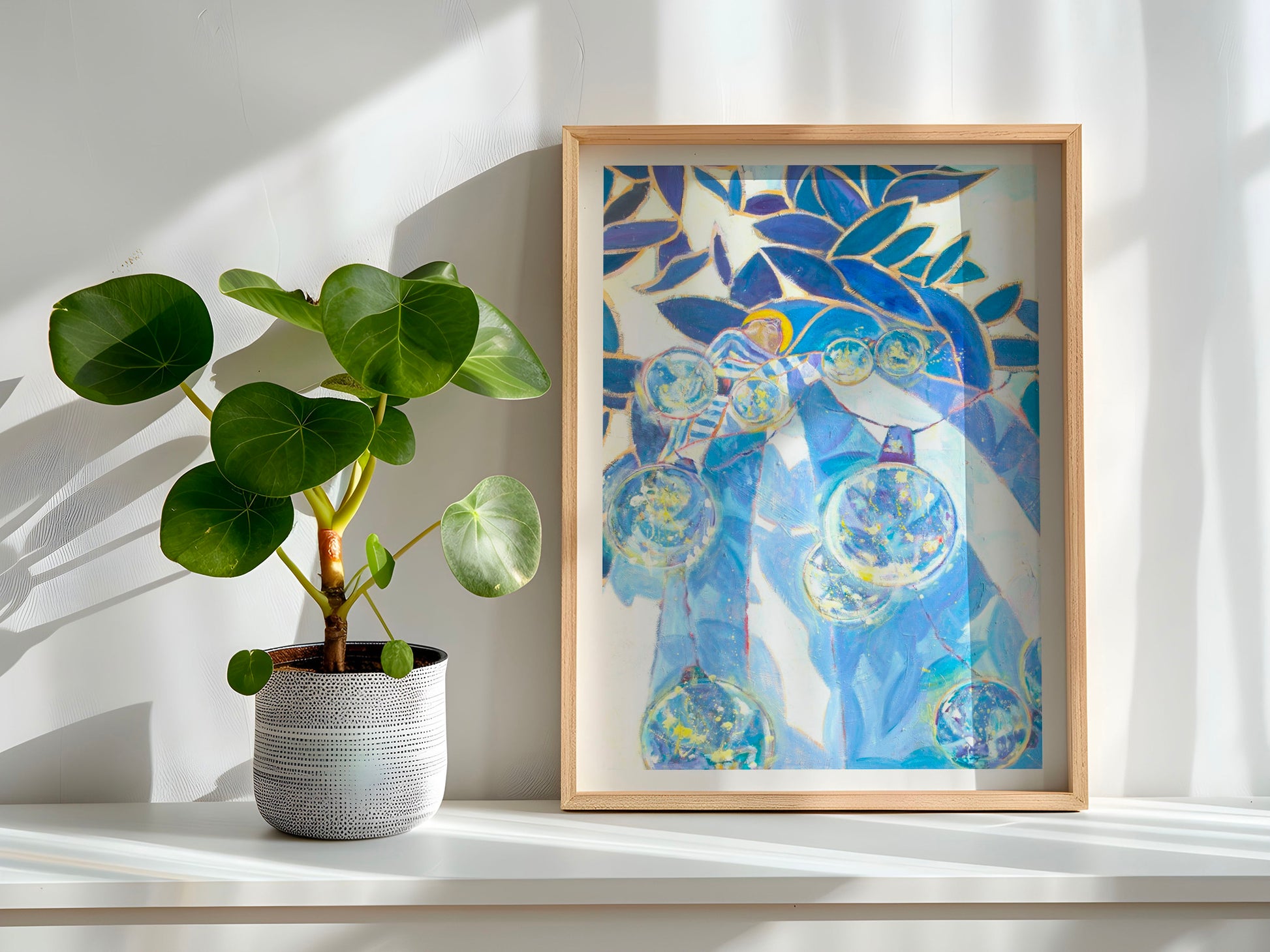 tirage d'art de  Un soir d ete mur blanc et ombres