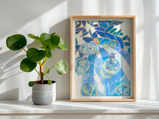 tirage d'art de  Un soir d ete mur blanc et ombres