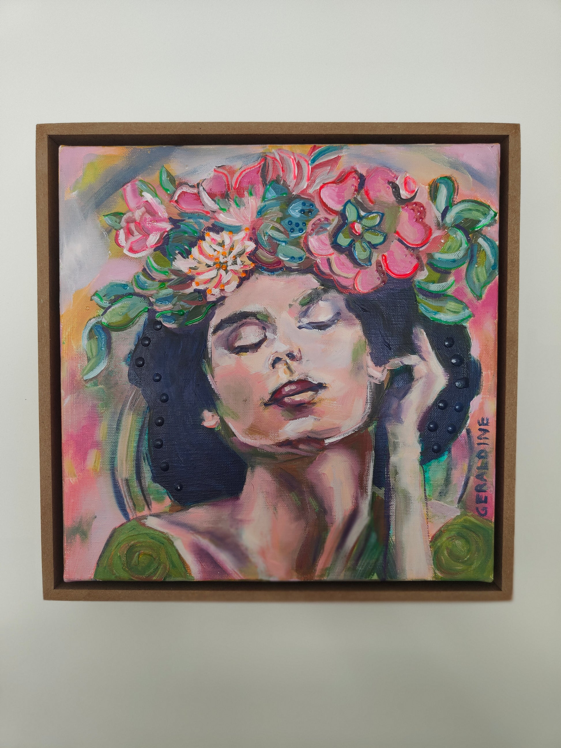 je brille, peinture à l'huile et acrylique 30x30cm