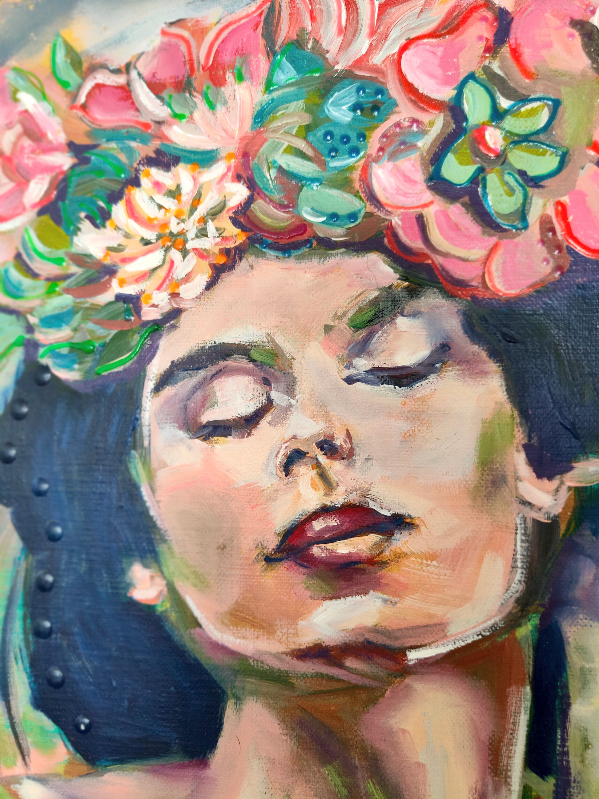 je brille, tableau de peinture à l'huile