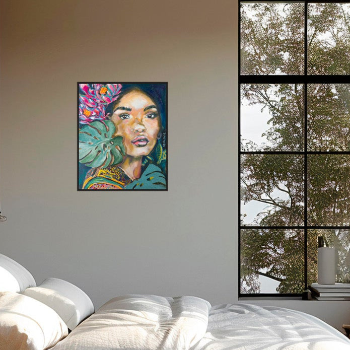 Derrière la feuille - 60x50cm