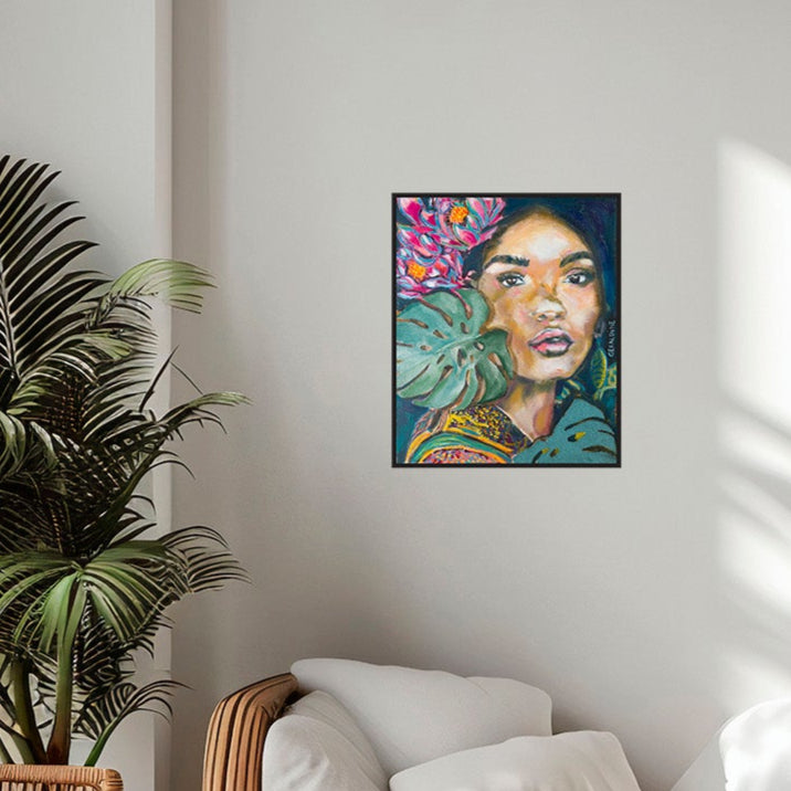 Derrière la feuille - 60x50cm