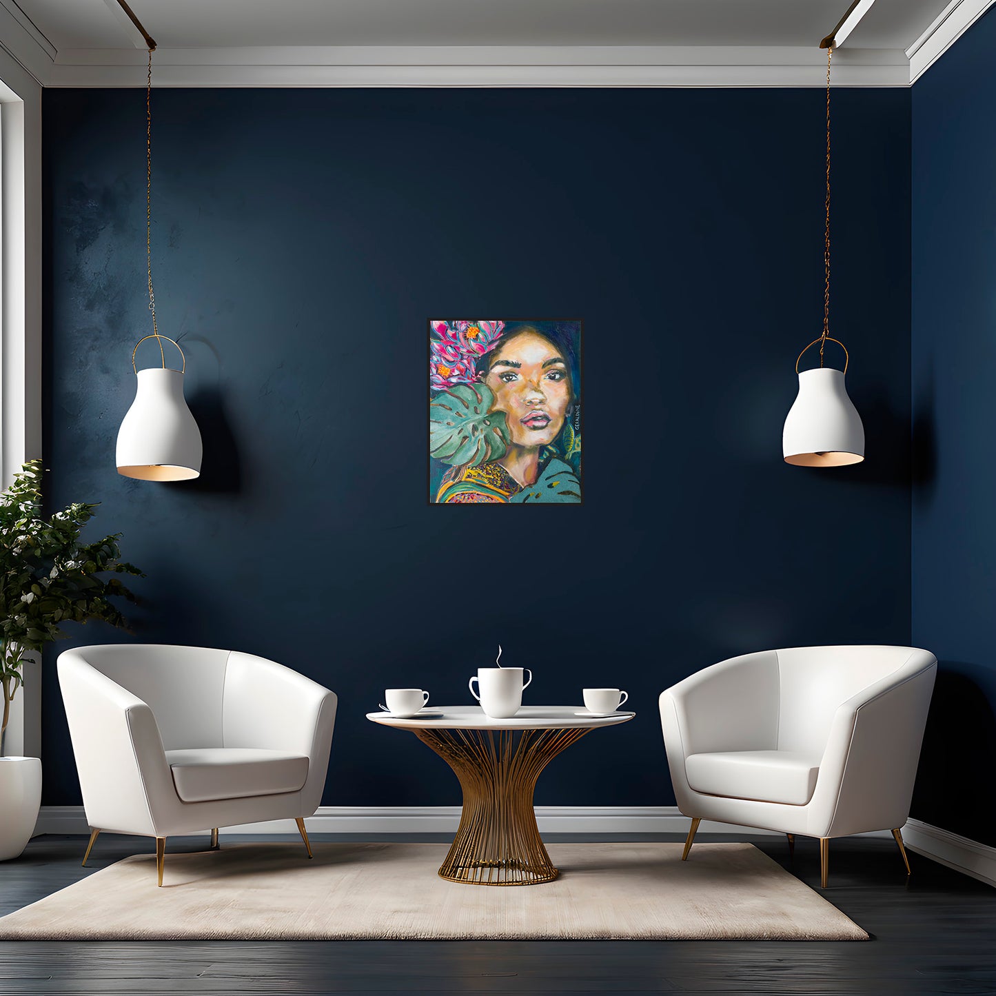 Derrière la feuille - 60x50cm