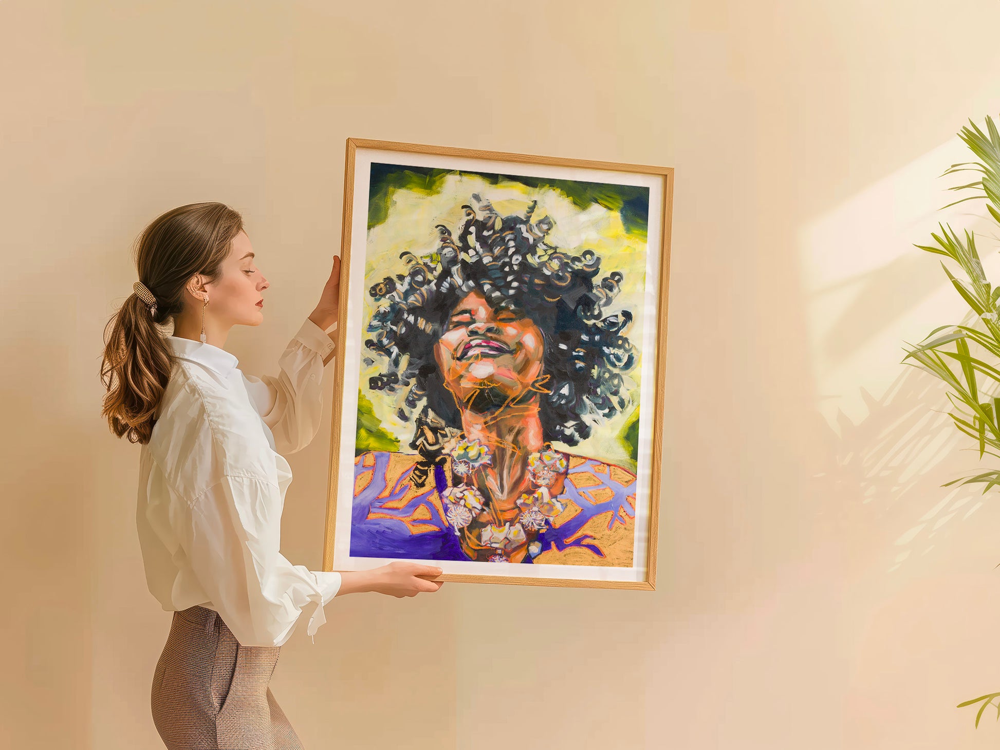 femme qui porte le tirage d'art La force du baobab