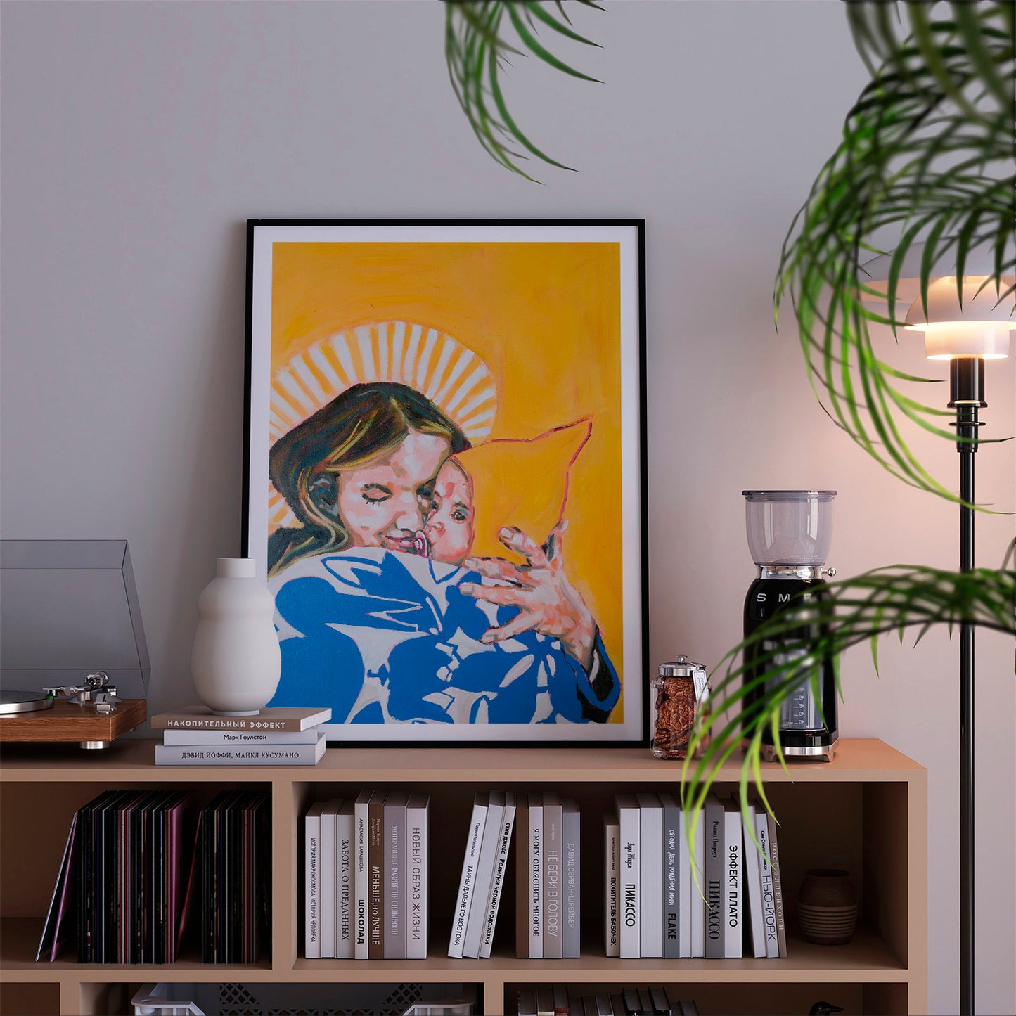 tirage d'art de  Un ange passe sur commode avec lampe