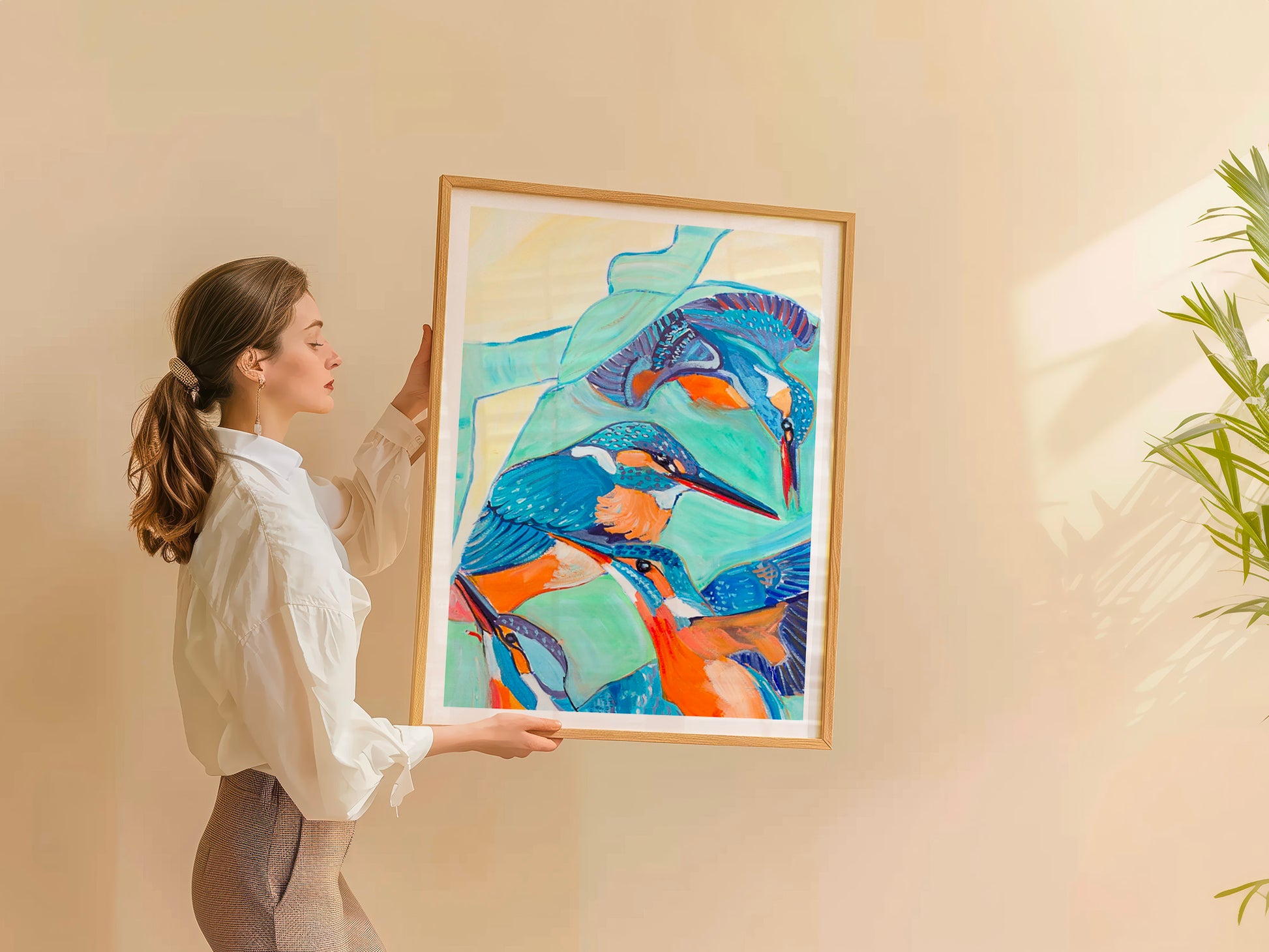 femme qui porte le tirage d'art Vous entendez le bruit des ailes 